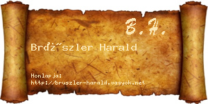 Brüszler Harald névjegykártya